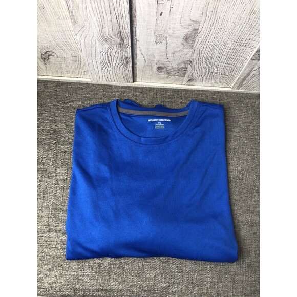 Essentials Mens Shirt Size Large Blue Long Sleeves Dri Fit Workout Running - Picture 3 of 5